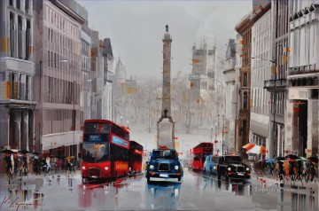 Regent St City of Westminster UK Kal Gajoum textured Oil Paintings